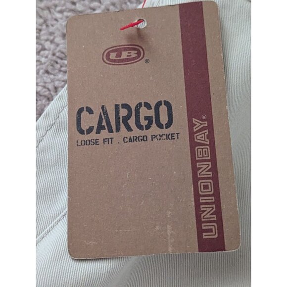 Unionbay Mens Cargo Shorts Loose Fit Size 40 Beige 100% Cotton With Pockets-709l - Picture 4 of 9